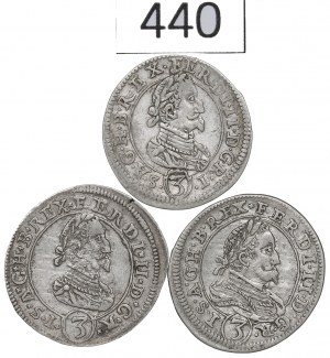 Austria, Lot 3 kreuzers 1624-28