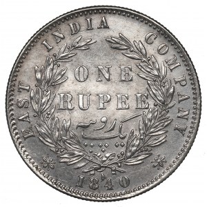 British India, 1 rupee 1840 - 27 berries