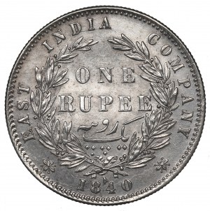 British India, 1 rupee 1840 - 27 berries