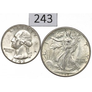 USA, Set 1/4-1/2 Dollaro 1942