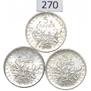 France, Lot 5 francs 1963