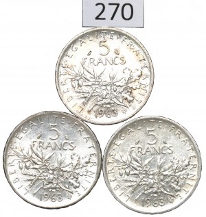 France, Lot 5 francs 1963