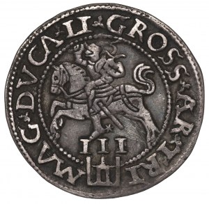 Sigismund II Augustus, 3 groschen 1562, Vilnius - LI/LI