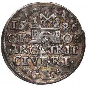 Stephen Bathory, 3 groschen 1586, Riga