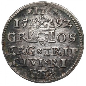 Sigismund III, 3 groschen 1592, Riga