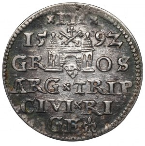 Sigismund III, 3 groschen 1592, Riga