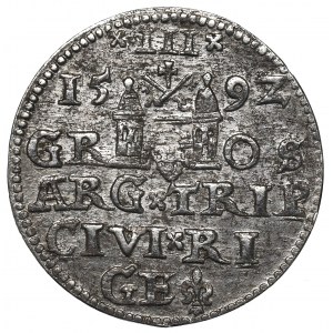 Sigismund III, 3 groschen 1592, Riga