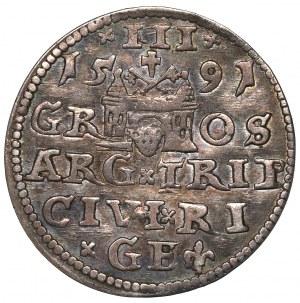 Sigismund III, 3 groschen 1591, Riga