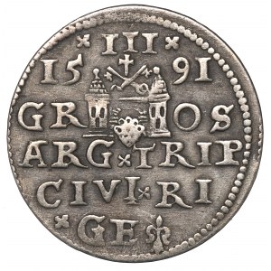 Sigismund III, 3 groschen 1591, Riga