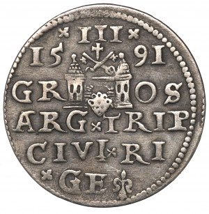 Sigismund III, 3 groschen 1591, Riga
