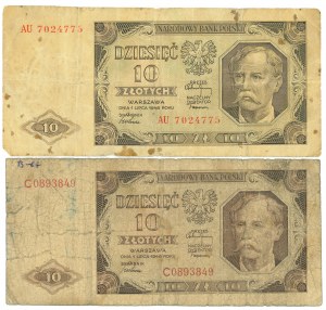 PRL, 10 gold 1948 C and AU - set of 2 copies.