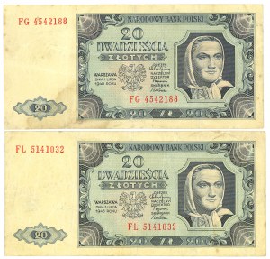 PRL, 20 gold 1948 FL and FG - set of 2 copies.