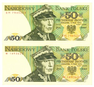 PRL, 50 gold 1975 BM , W - set of 2 copies.