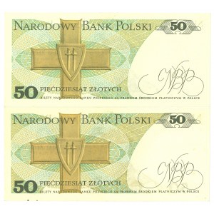 PRL, 50 złotych 1975 BM , W - zestaw 2 egz.