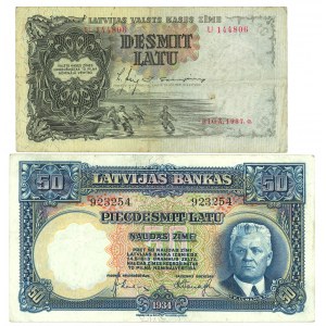 Łotwa, 10 Latu 1937 i 50 Latu 1934 - zestaw 2 egz.