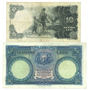 Łotwa, 10 Latu 1937 i 50 Latu 1934 - zestaw 2 egz.