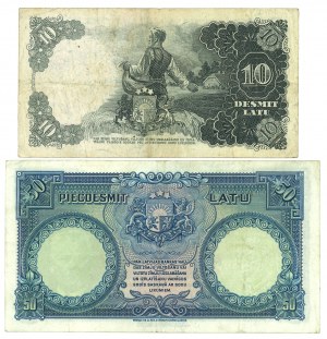 Latvia, 10 Latu 1937 and 50 Latu 1934 - set of 2 copies.