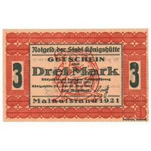 Krolewska Huta, Chorzow, 3 marks, May Uprising 1921