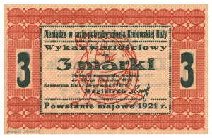 Krolewska Huta, Chorzow, 3 marks, May Uprising 1921