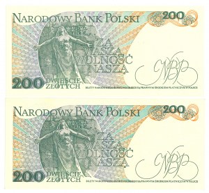PRL, 200 zloty 1986 CR and CM - set of 2 copies.