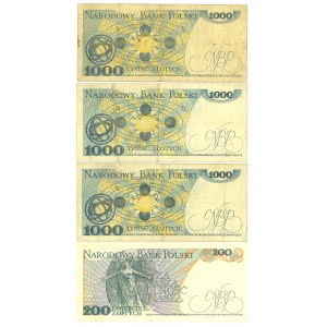 PRL, Zestaw banknotów z rocznika 1979 - 4 egz.
