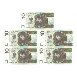 10 złotych 2016 - BP - Zestaw 5 egz. z paczki bankowej