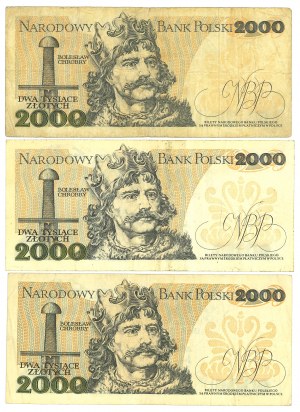PRL, 2000 gold 1977 A, L, C - set of 3 copies.