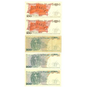 PRL, Zestaw banknotów z lat 1975-1979 - 5 egz.