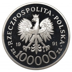 III RP, 100.000 złotych 1991 Hubal