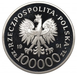 Third Republic, 100,000 PLN 1991 Hubal
