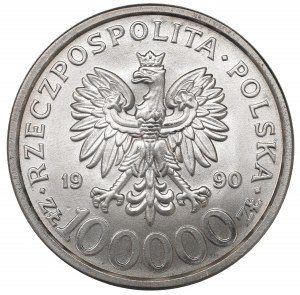 Third Republic, 100,000 zloty 1990 Solidarity type B