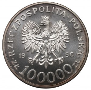 Third Republic, 100,000 zloty 1990 Solidarity Type A