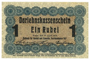 Poznań, 1 ruble 1916, short clause