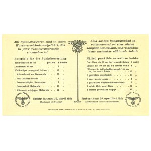 Estonia, Okupacja Niemiecka, 1 Punkt 1944, Talon na len i wełnę