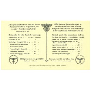 Estonia, Okupacja Niemiecka, 5 Punktów 1944, Talon na len i wełnę