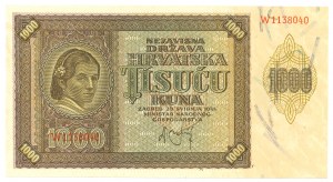 Croatia, Germany, 1000 kuna 1941 and 10 marks 1906 - set of 2 copies.