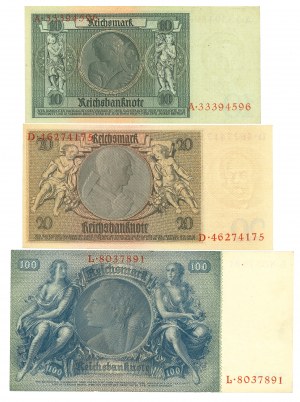 Germany, 10-100 marks 1924 - set of 3 copies.
