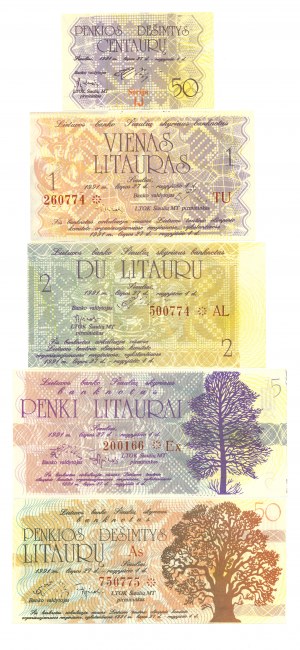 Lithuania, set of banknotes - 5 copies.