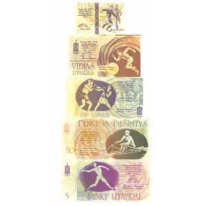 Litwa, zestaw banknotów - 5 egz.