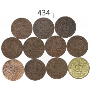 II RP, Zestaw 5 groszy 1923-39 - w tym 1934!