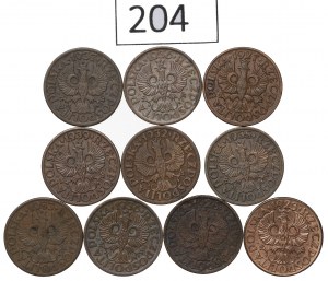 Second Republic, Set of 1 penny 1923-39