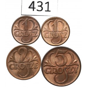 Zweite Republik, Satz von 1-5 Pfennigen 1938-39