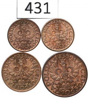 Second Republic, Set of 1-5 pennies 1938-39