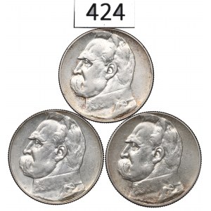 II RP, Zestaw 5 złotych 1934-36 Piłsudski