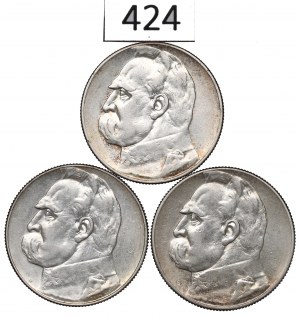 Second Republic, Set of 5 Gold 1934-36 Pilsudski