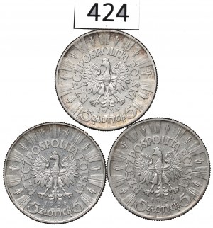 Second Republic, Set of 5 Gold 1934-36 Pilsudski