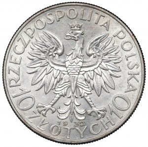 II Republic of Poland, 10 zlotych 1932, Women's Head, London