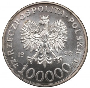 Third Republic, 100,000 zloty 1990 Solidarity Type A