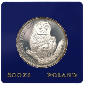People's Republic of Poland, 500 zloty 1986 - Owls