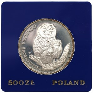 People's Republic of Poland, 500 zloty 1986 - Owls